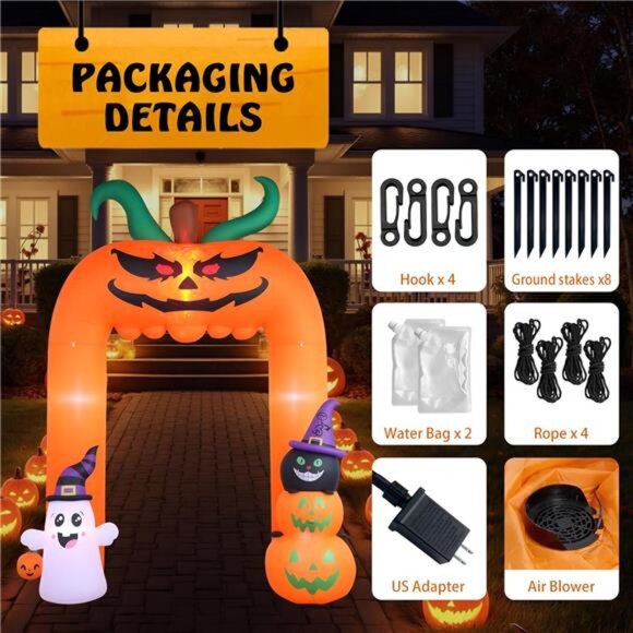 New 11 FT(H) x 8.5 FT(L) Giant Halloween Inflatables Archway, Halloween - Picture 7 of 8